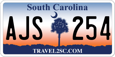 SC license plate AJS254