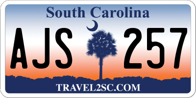 SC license plate AJS257