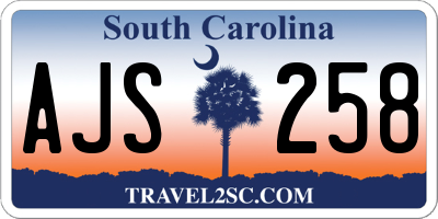 SC license plate AJS258