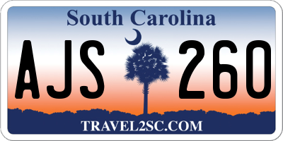 SC license plate AJS260