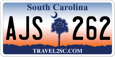 SC license plate AJS262