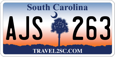 SC license plate AJS263