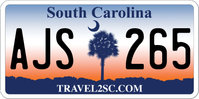 SC license plate AJS265