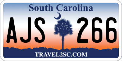 SC license plate AJS266