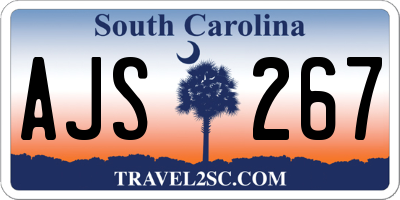 SC license plate AJS267