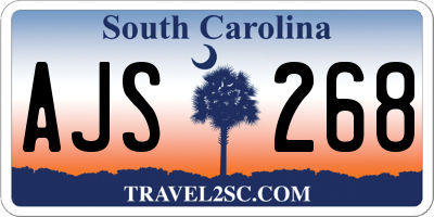 SC license plate AJS268