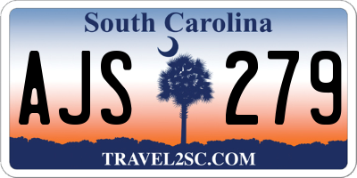SC license plate AJS279