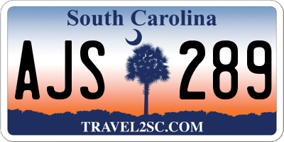 SC license plate AJS289