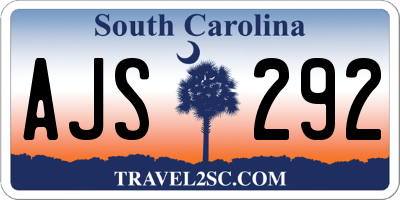 SC license plate AJS292