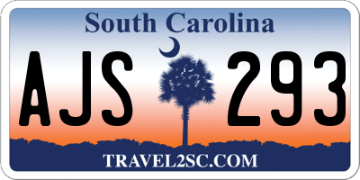 SC license plate AJS293