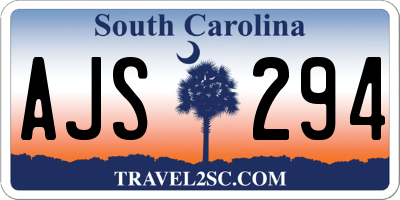 SC license plate AJS294
