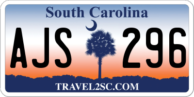 SC license plate AJS296