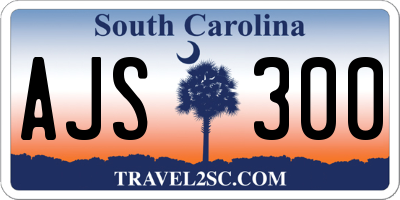 SC license plate AJS300