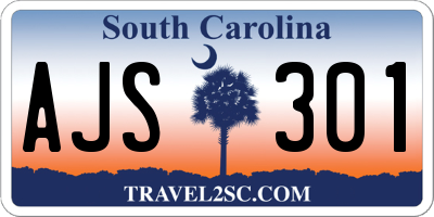 SC license plate AJS301