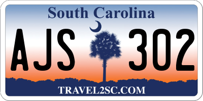SC license plate AJS302