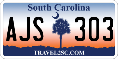 SC license plate AJS303