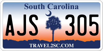 SC license plate AJS305