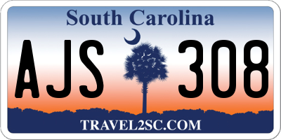 SC license plate AJS308