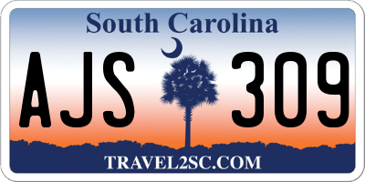 SC license plate AJS309