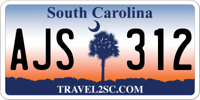 SC license plate AJS312