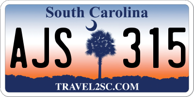 SC license plate AJS315
