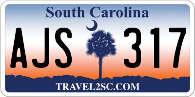SC license plate AJS317
