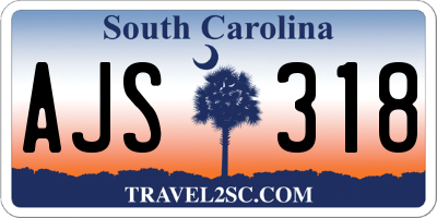 SC license plate AJS318
