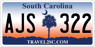 SC license plate AJS322