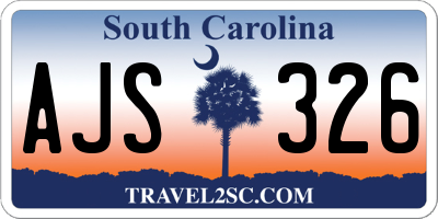 SC license plate AJS326