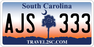 SC license plate AJS333