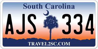 SC license plate AJS334