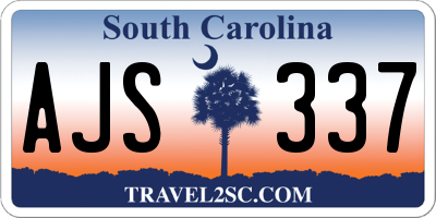SC license plate AJS337
