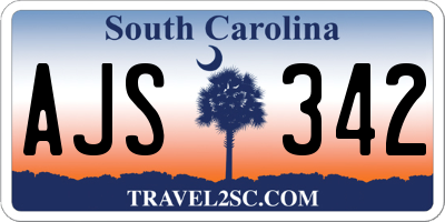 SC license plate AJS342