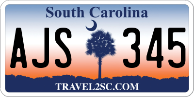 SC license plate AJS345