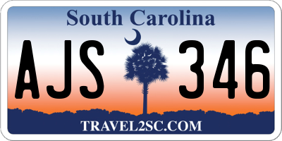 SC license plate AJS346
