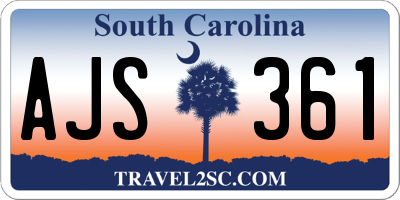 SC license plate AJS361