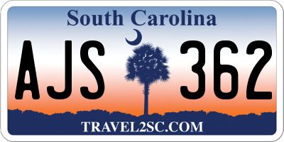 SC license plate AJS362