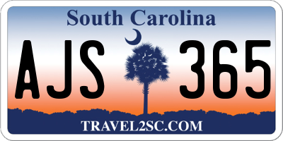 SC license plate AJS365