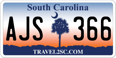 SC license plate AJS366