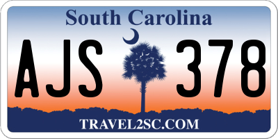 SC license plate AJS378