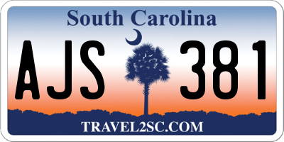 SC license plate AJS381