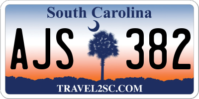 SC license plate AJS382