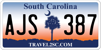 SC license plate AJS387