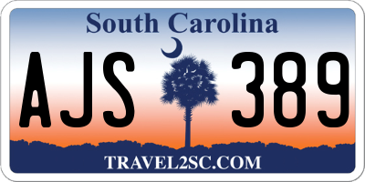 SC license plate AJS389