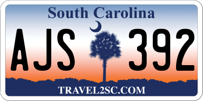 SC license plate AJS392
