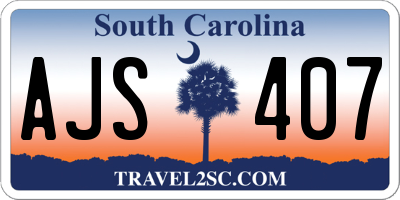 SC license plate AJS407