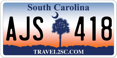 SC license plate AJS418