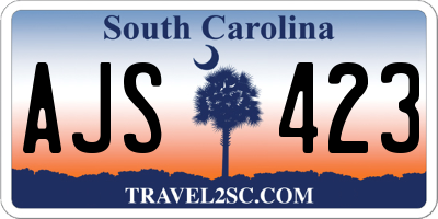 SC license plate AJS423