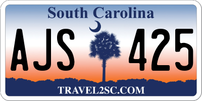 SC license plate AJS425