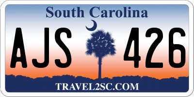 SC license plate AJS426